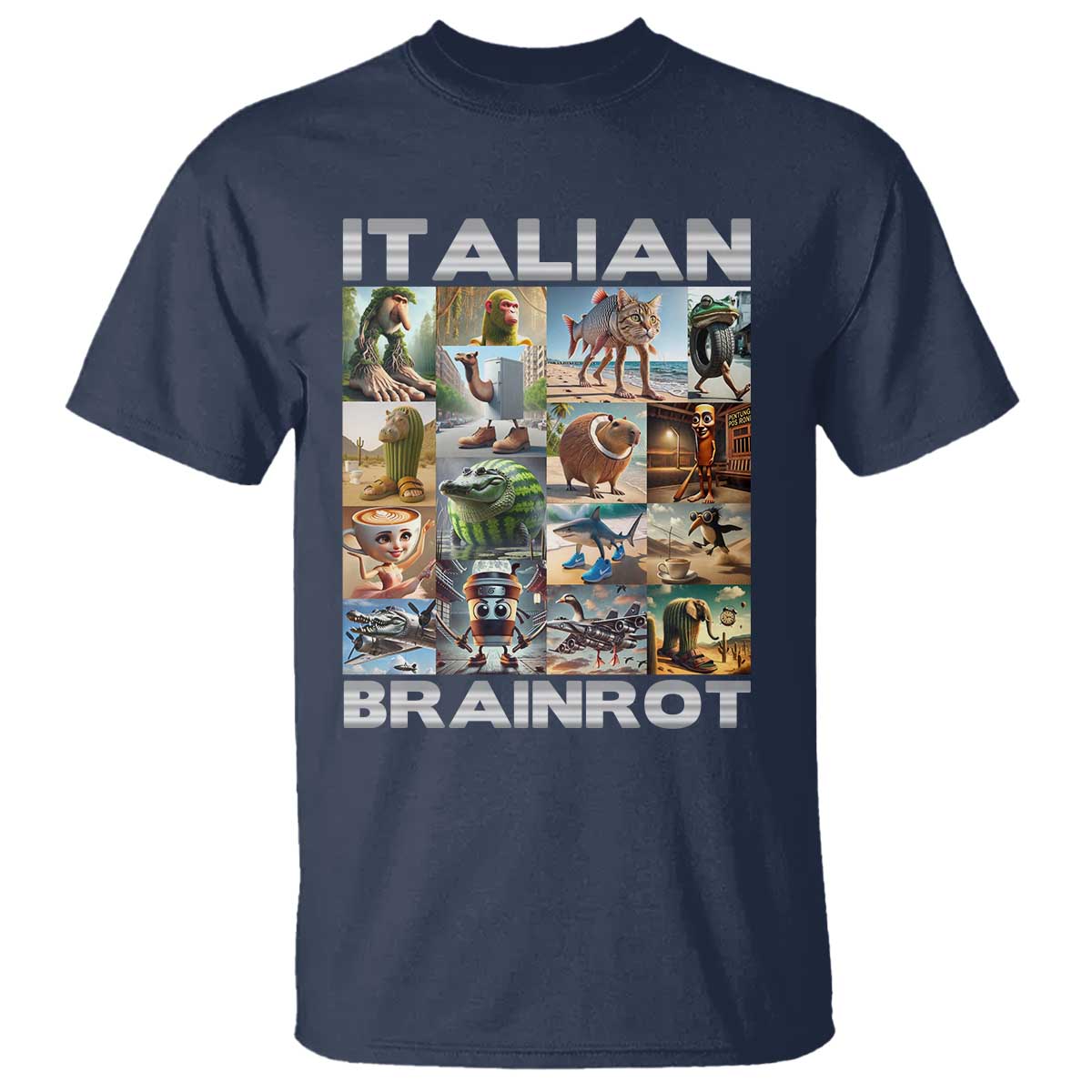 funny-italian-brainrot-meme-art-t-shirt-surreal-humor-pop-culture-collage