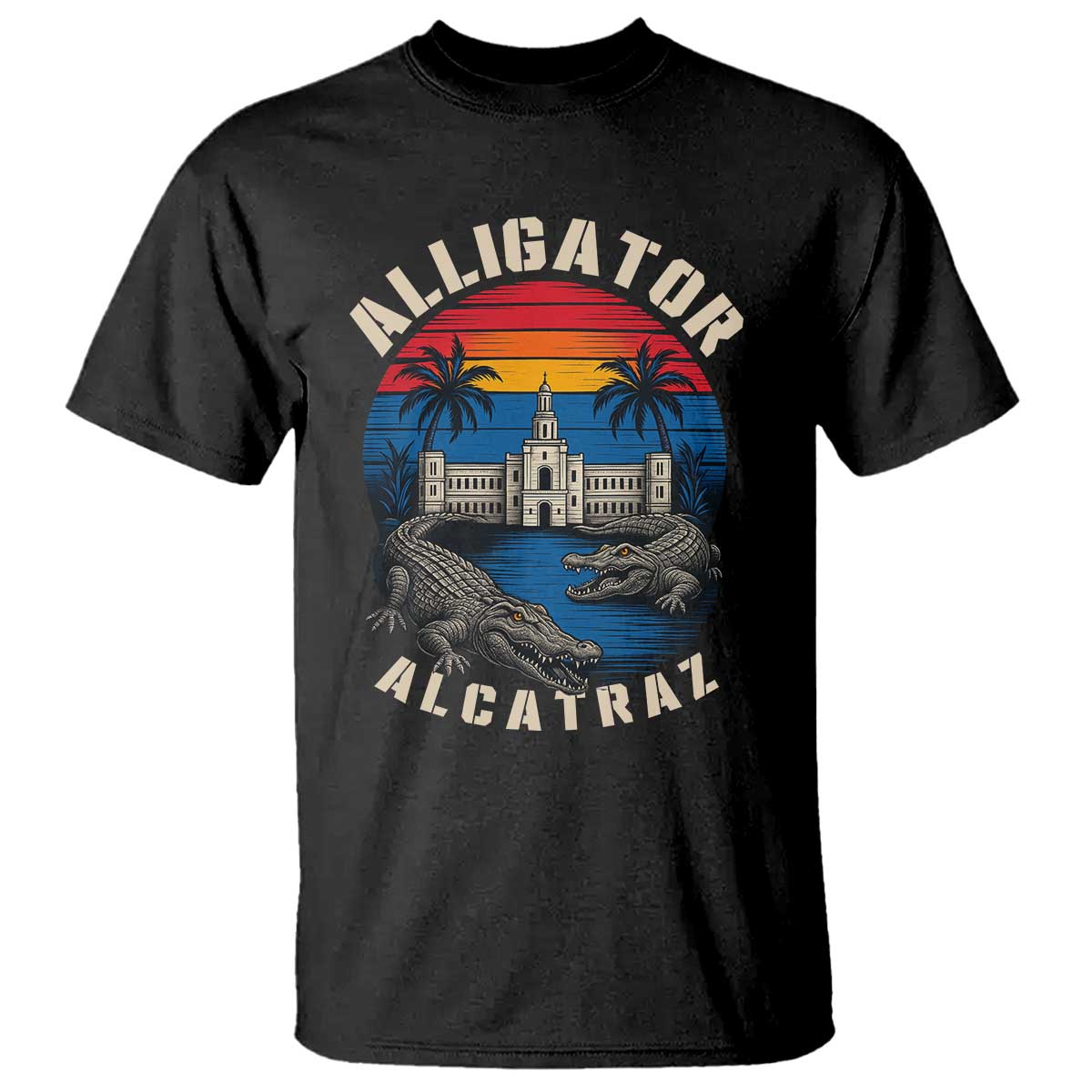 alligator-alcatraz-political-t-shirt-florida-prison-state-retro-sunset