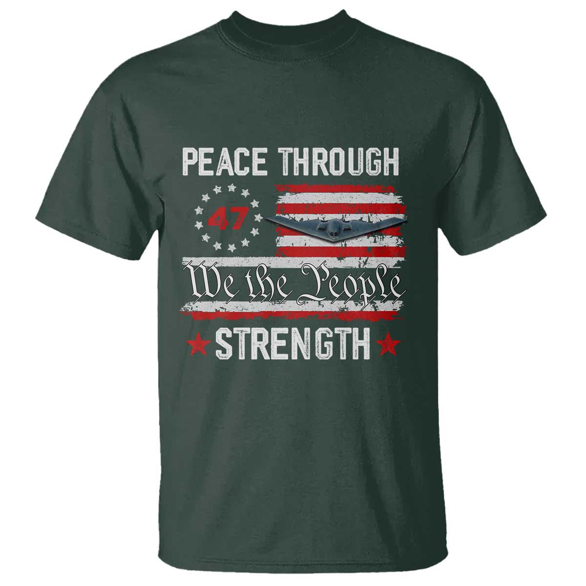 peace-through-strength-t-shirt-patriotic-midnight-hammer-jet-american-flag
