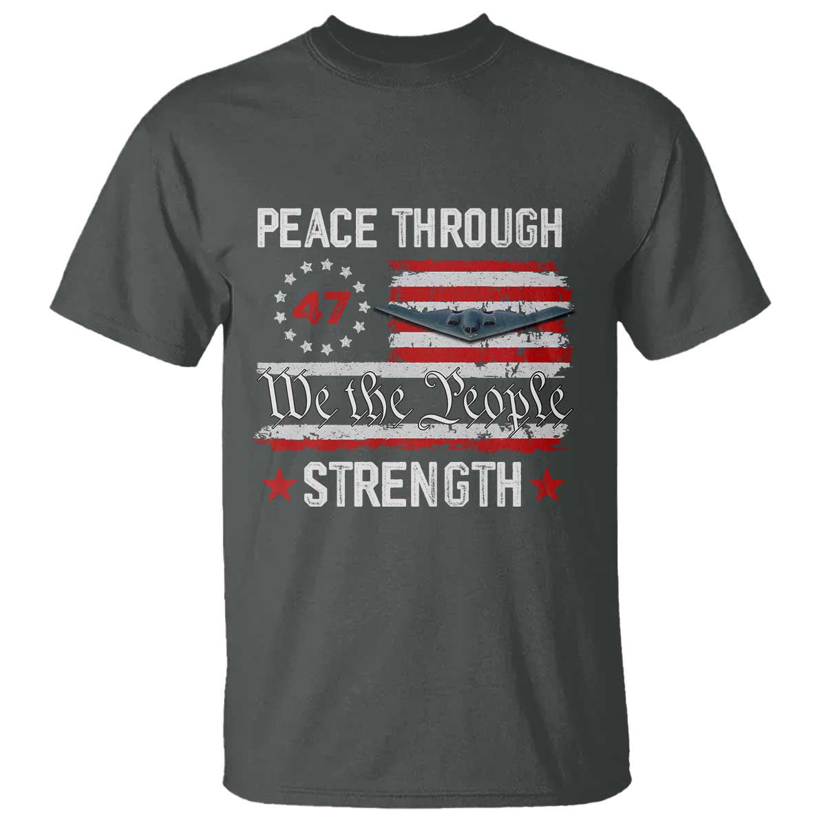 peace-through-strength-t-shirt-patriotic-midnight-hammer-jet-american-flag