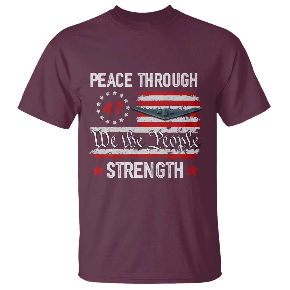 peace-through-strength-t-shirt-patriotic-midnight-hammer-jet-american-flag