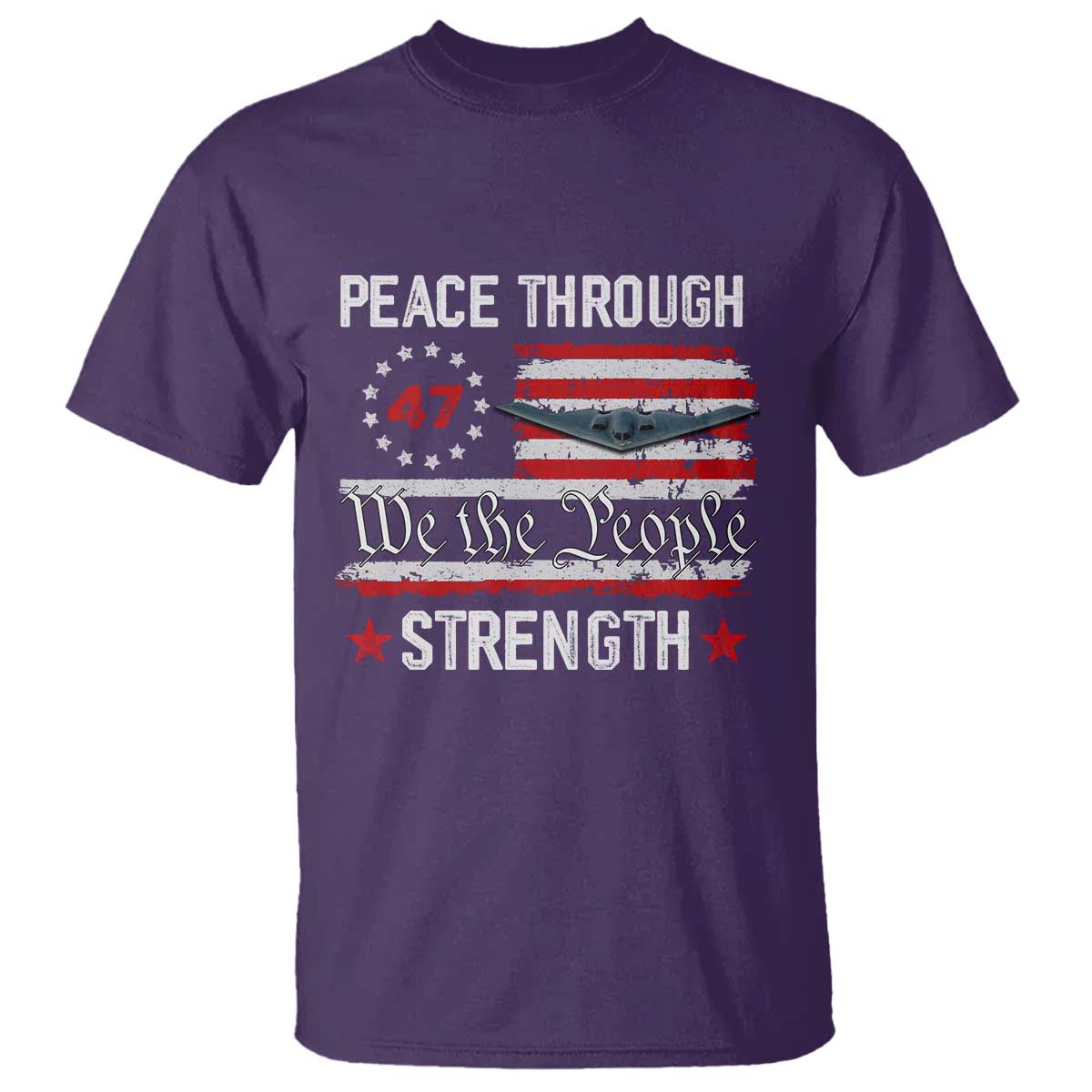 peace-through-strength-t-shirt-patriotic-midnight-hammer-jet-american-flag