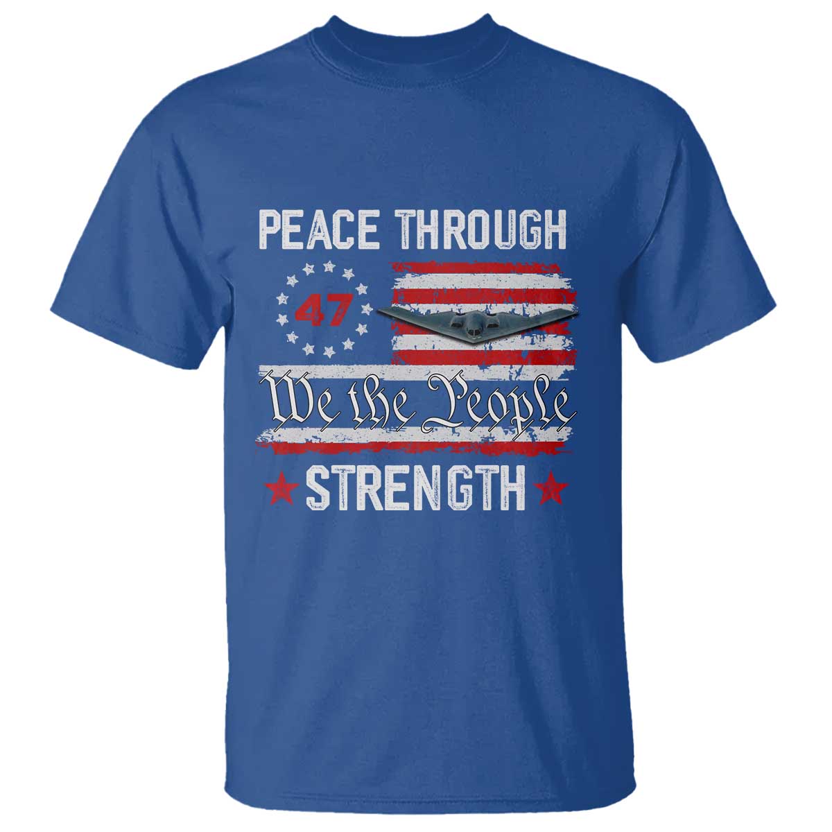 peace-through-strength-t-shirt-patriotic-midnight-hammer-jet-american-flag