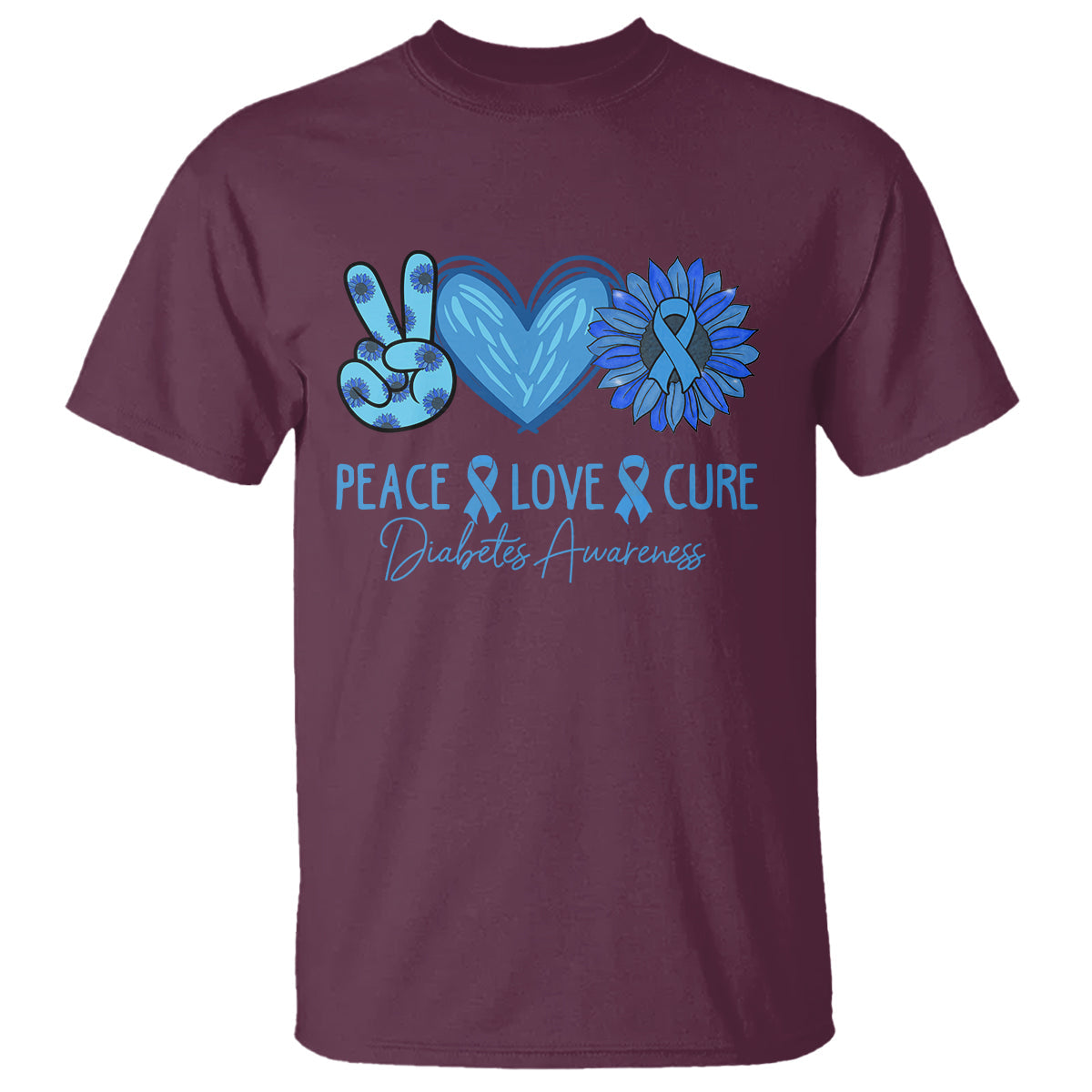 peace-love-cure-blue-ribbon-sunflower-diabetes-awareness-t-shirt