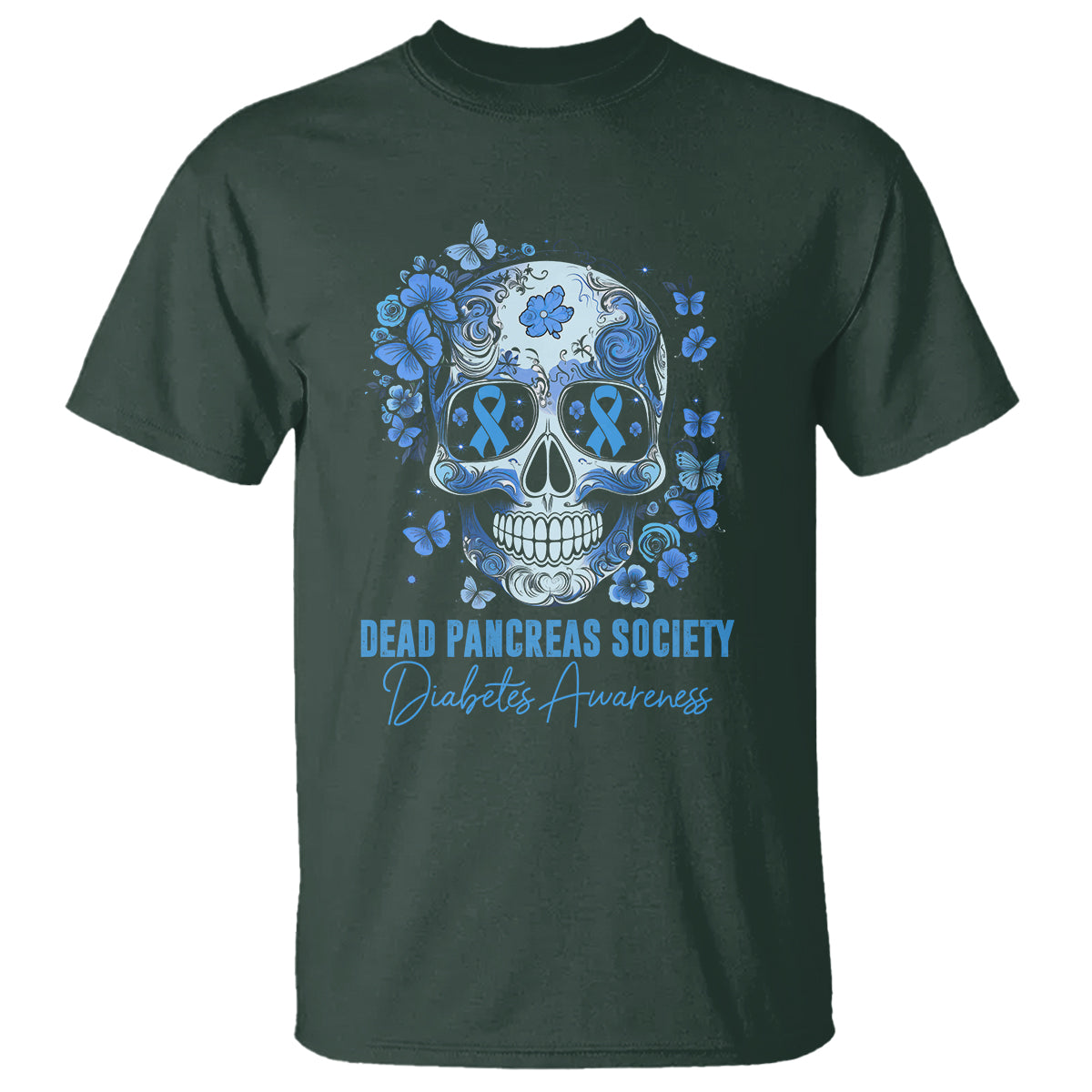 blue-sugar-skull-dead-pancreas-society-diabetes-awareness-t-shirt