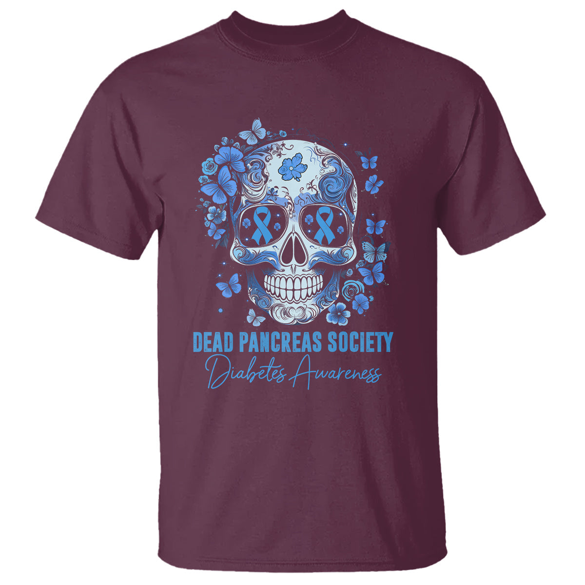 blue-sugar-skull-dead-pancreas-society-diabetes-awareness-t-shirt
