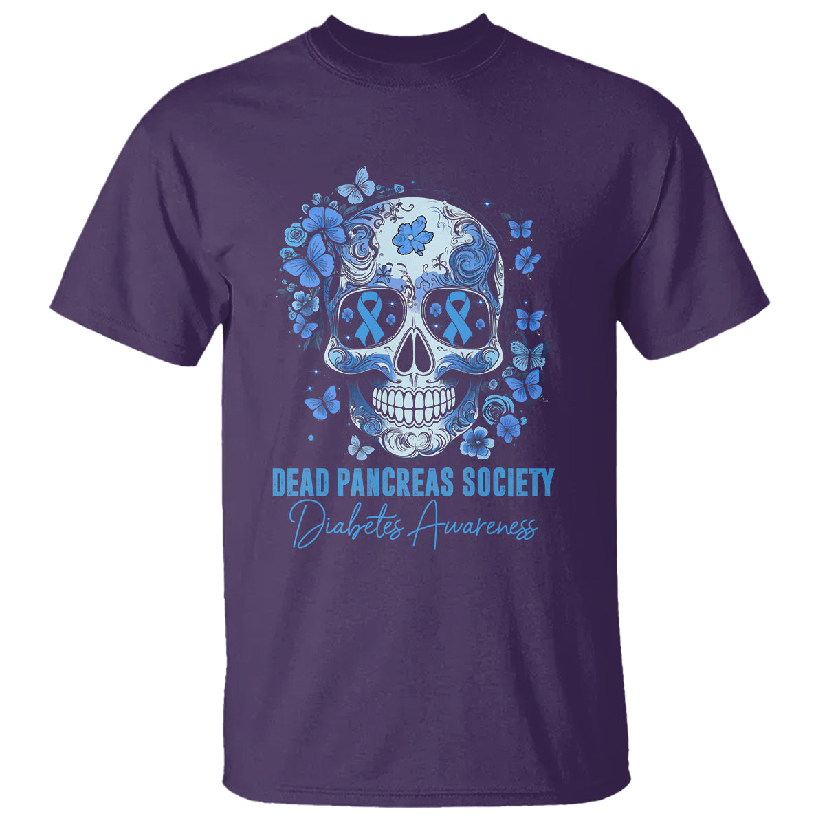 blue-sugar-skull-dead-pancreas-society-diabetes-awareness-t-shirt