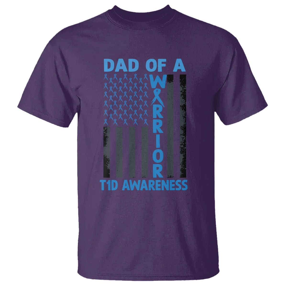 blue-american-flag-dad-of-a-warrior-t1d-awareness-t-shirt
