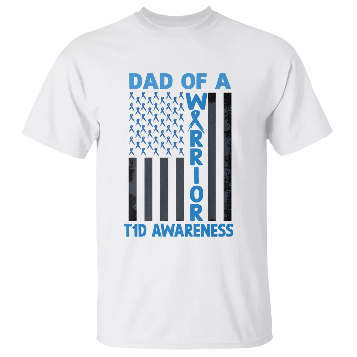 blue-american-flag-dad-of-a-warrior-t1d-awareness-t-shirt