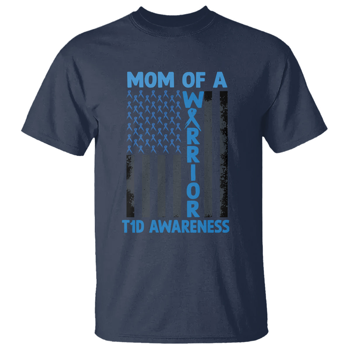 blue-american-flag-mom-of-a-warrior-t1d-awareness-t-shirt