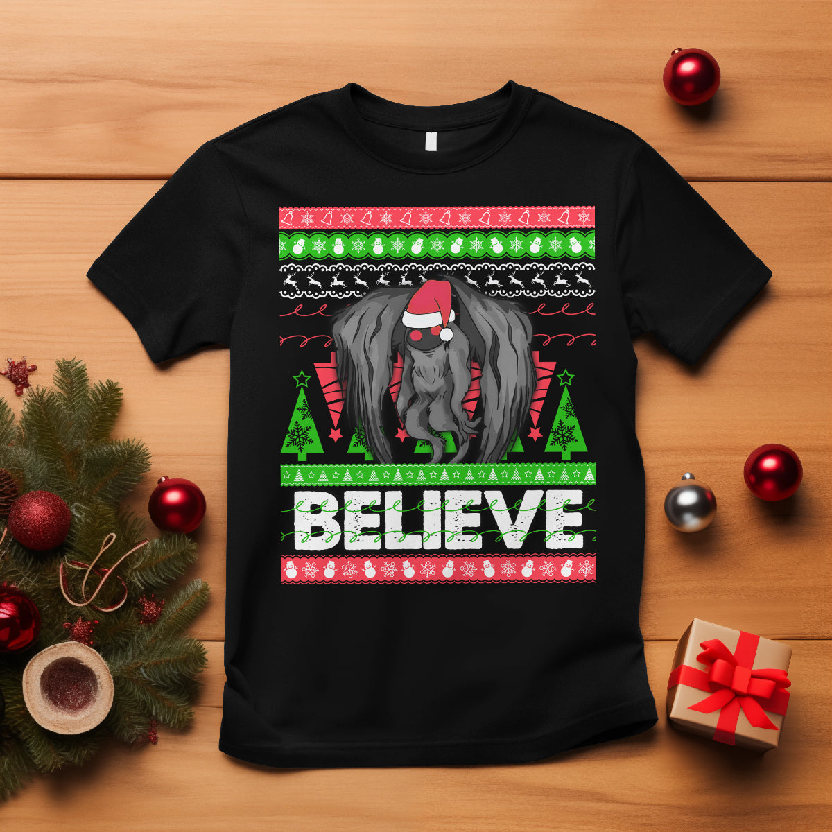 mothman-christmas-t-shirt-believe-cryptmas-cryptid-monster-point-pleasant