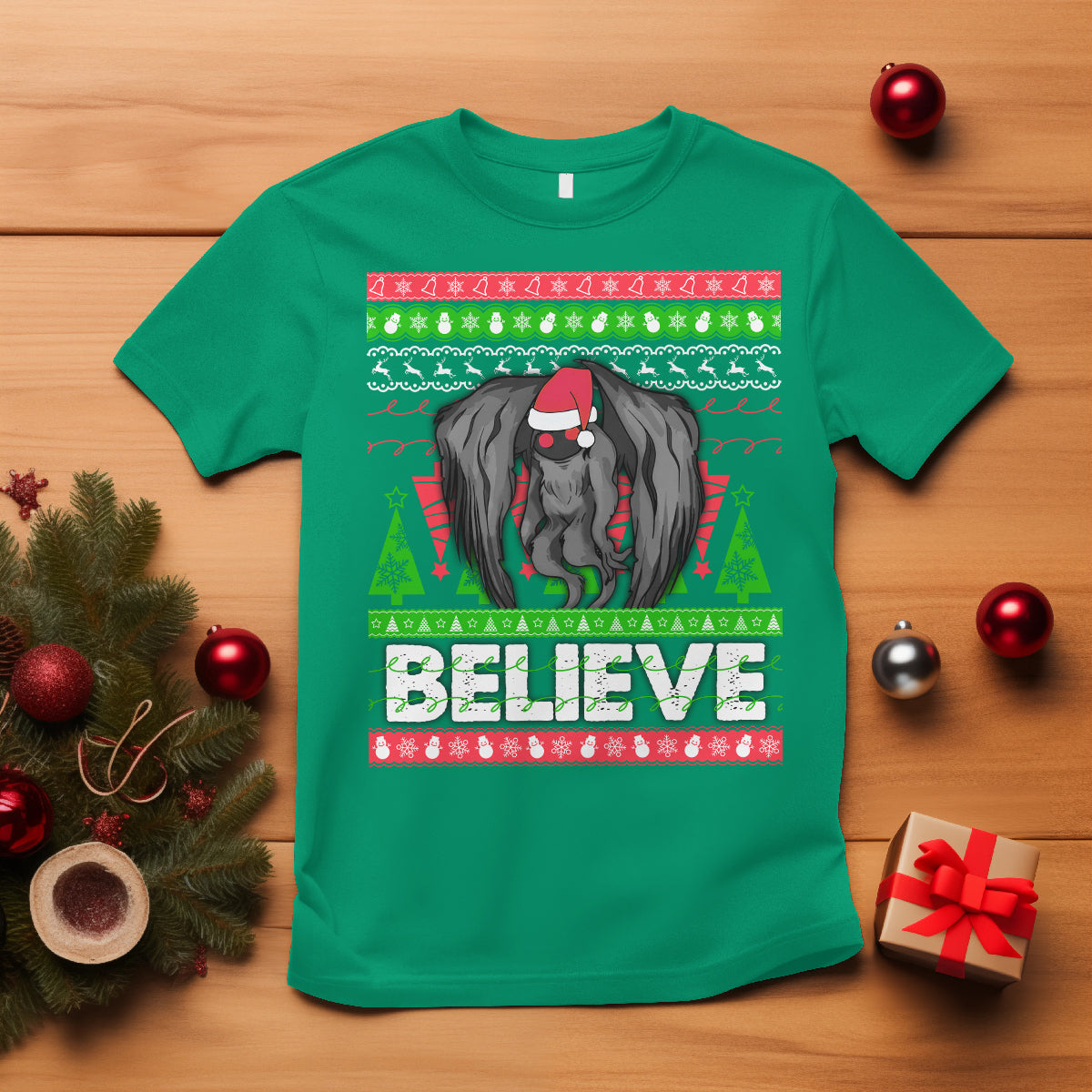 mothman-christmas-t-shirt-believe-cryptmas-cryptid-monster-point-pleasant