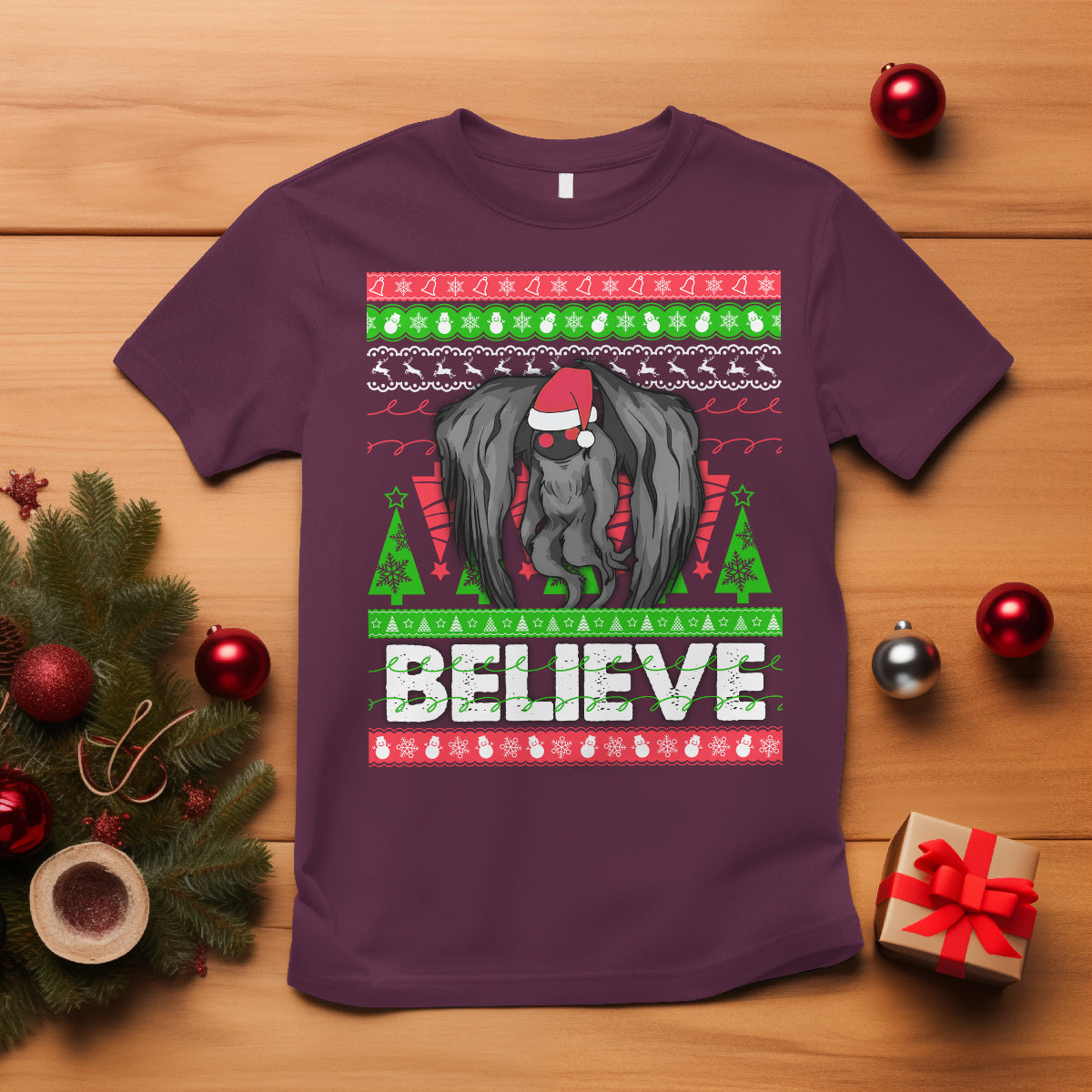 mothman-christmas-t-shirt-believe-cryptmas-cryptid-monster-point-pleasant