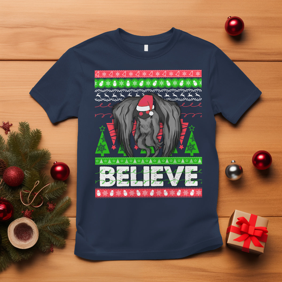 mothman-christmas-t-shirt-believe-cryptmas-cryptid-monster-point-pleasant