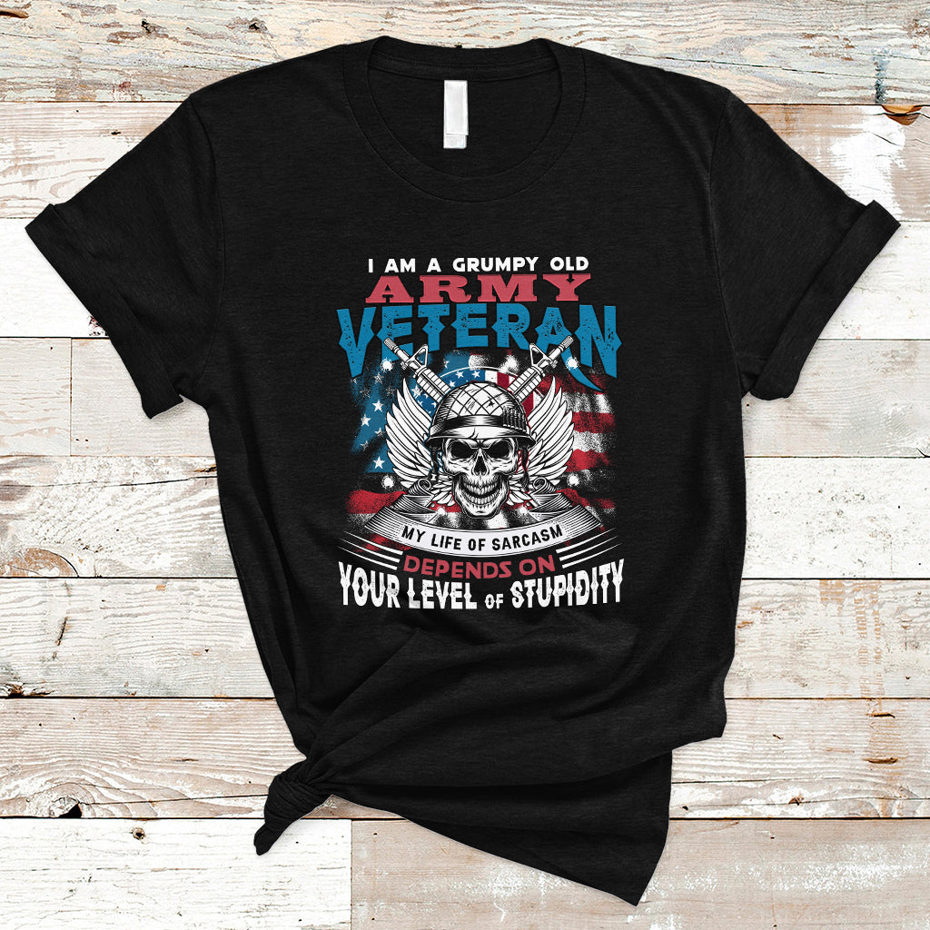 grumpy-old-army-veteran-t-shirt-my-life-of-sarcasm-depends-on-your-level-of-stupidity-ts04