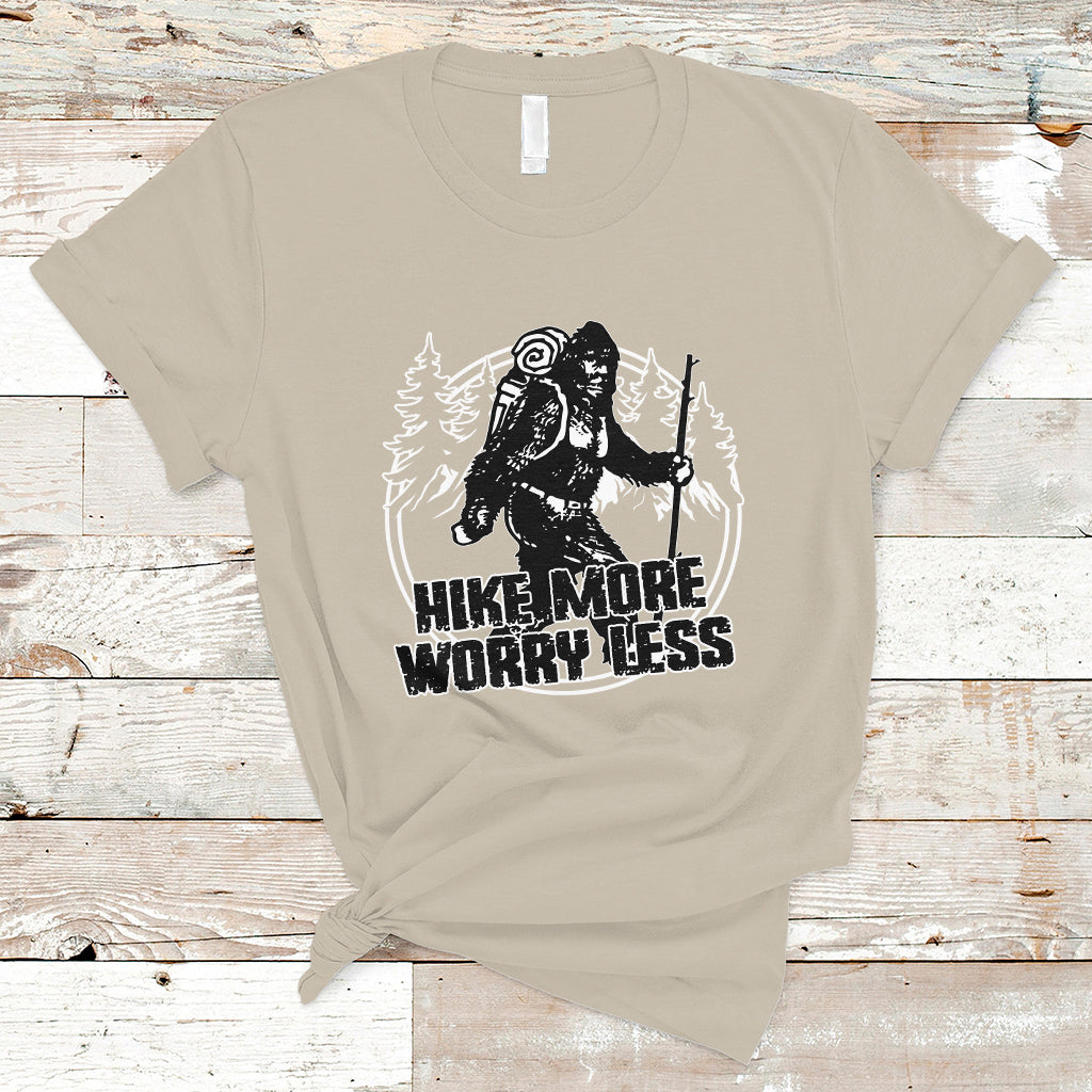 hiking-t-shirt-hike-more-worry-less-tee-reto-bigfoot-hiking-lover-shirt-funny-hiking-casual-tee-road-trip