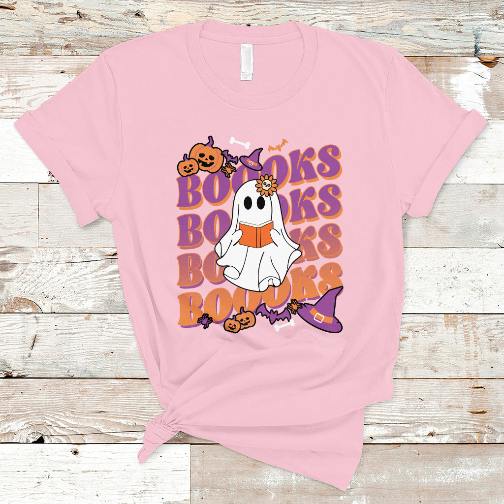 halloween-t-shirt-boooks-ghosts-tee-funny-halloween-casual-shirt-book-loving-teacher-outfit-bookworm