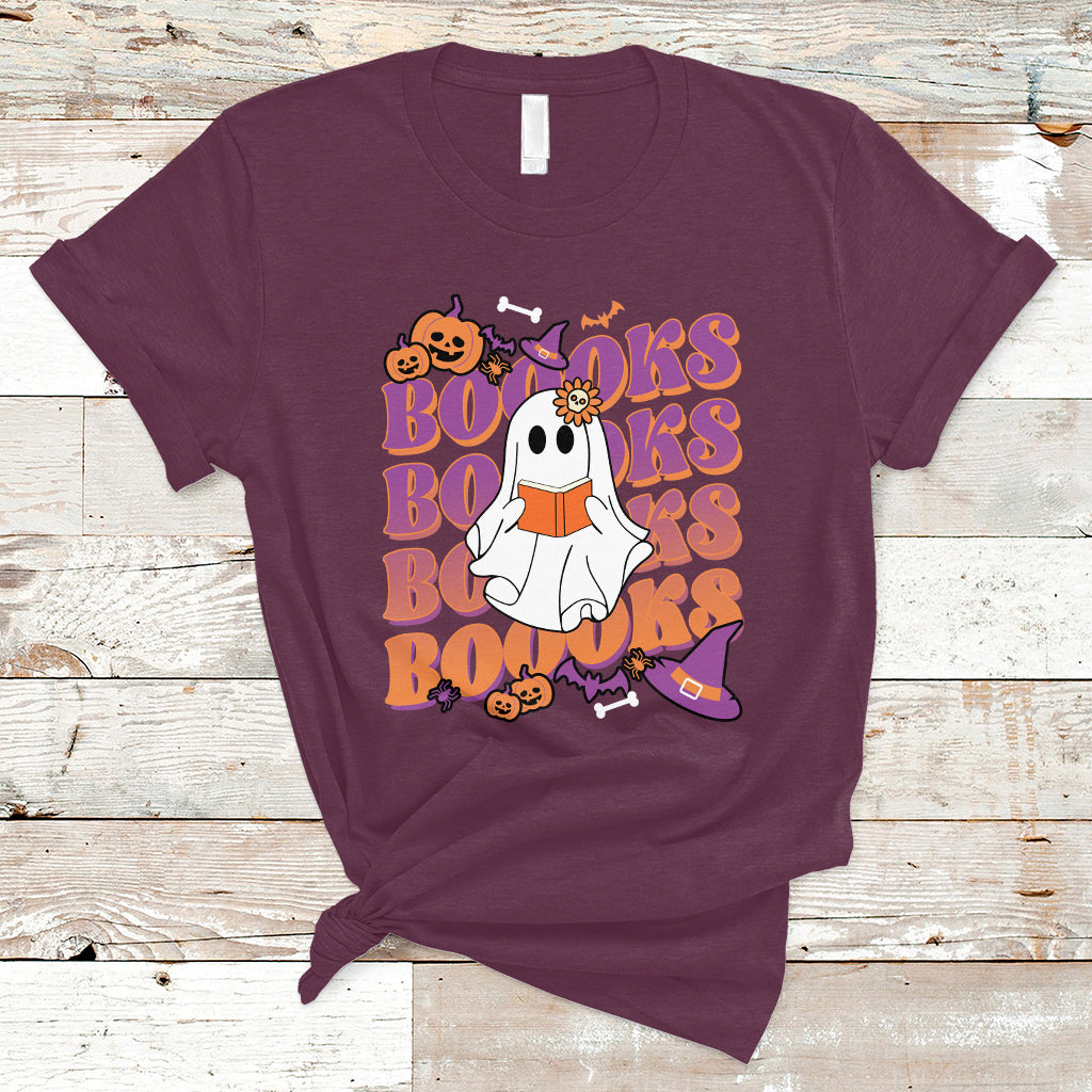 halloween-t-shirt-boooks-ghosts-tee-funny-halloween-casual-shirt-book-loving-teacher-outfit-bookworm