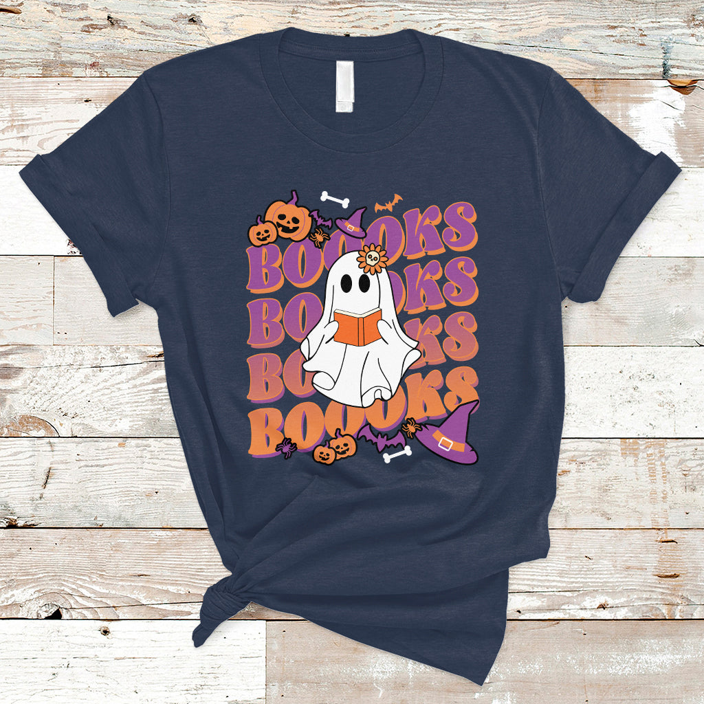 halloween-t-shirt-boooks-ghosts-tee-funny-halloween-casual-shirt-book-loving-teacher-outfit-bookworm