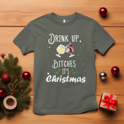 drink-up-bitches-its-christmas-adult-humor-xmas-wine-t-shirt