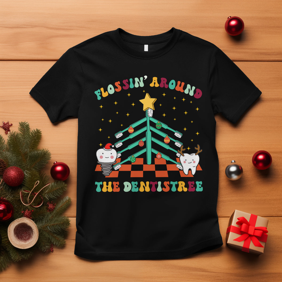 flossing-around-the-dentistree-funny-xmas-dental-hygienist-t-shirt