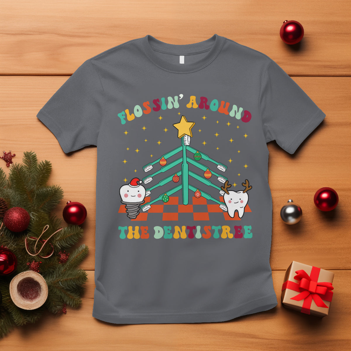 flossing-around-the-dentistree-funny-xmas-dental-hygienist-t-shirt