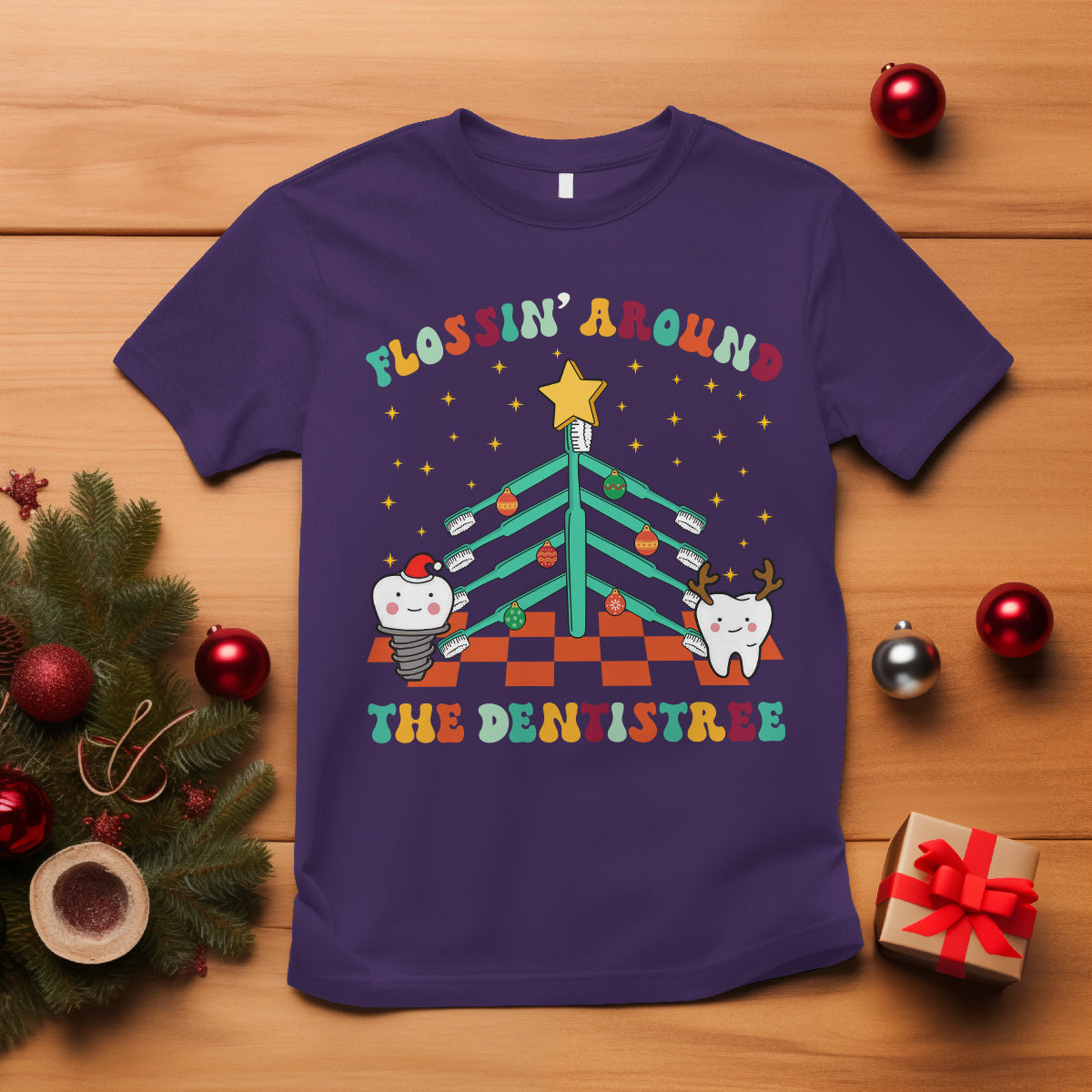 flossing-around-the-dentistree-funny-xmas-dental-hygienist-t-shirt