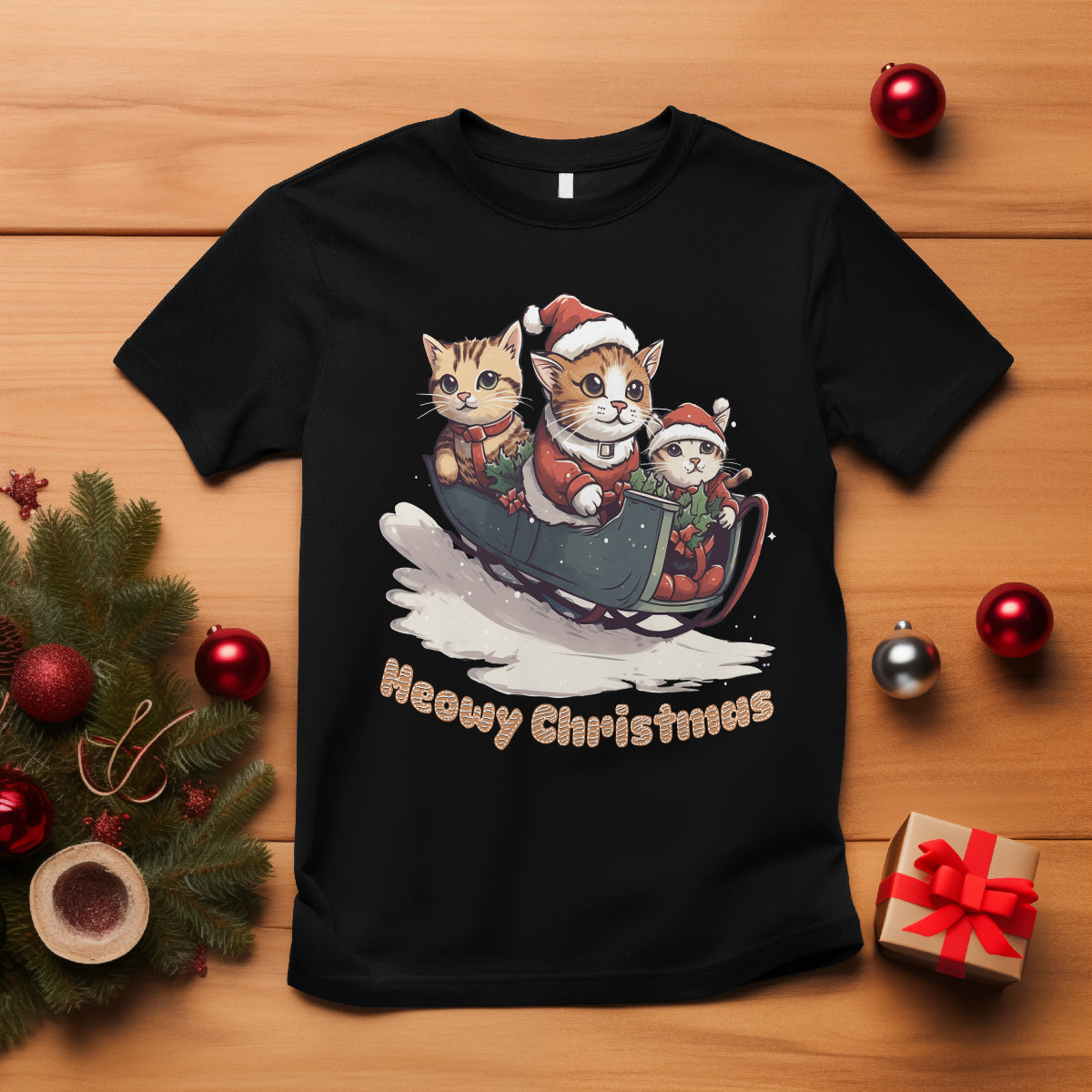 cat-sleigh-meowy-christmas-holiday-santa-hat-t-shirt
