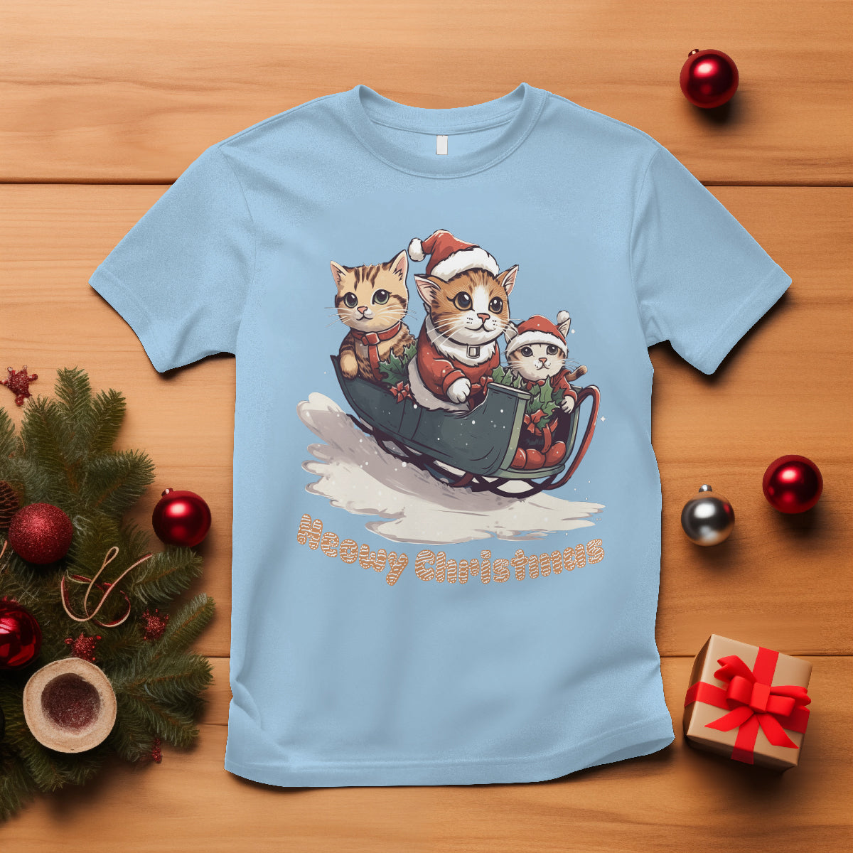 cat-sleigh-meowy-christmas-holiday-santa-hat-t-shirt