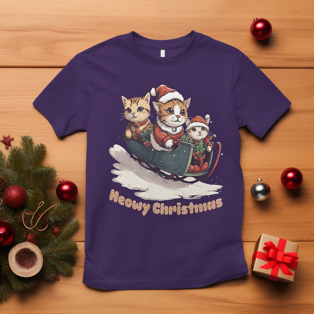 cat-sleigh-meowy-christmas-holiday-santa-hat-t-shirt