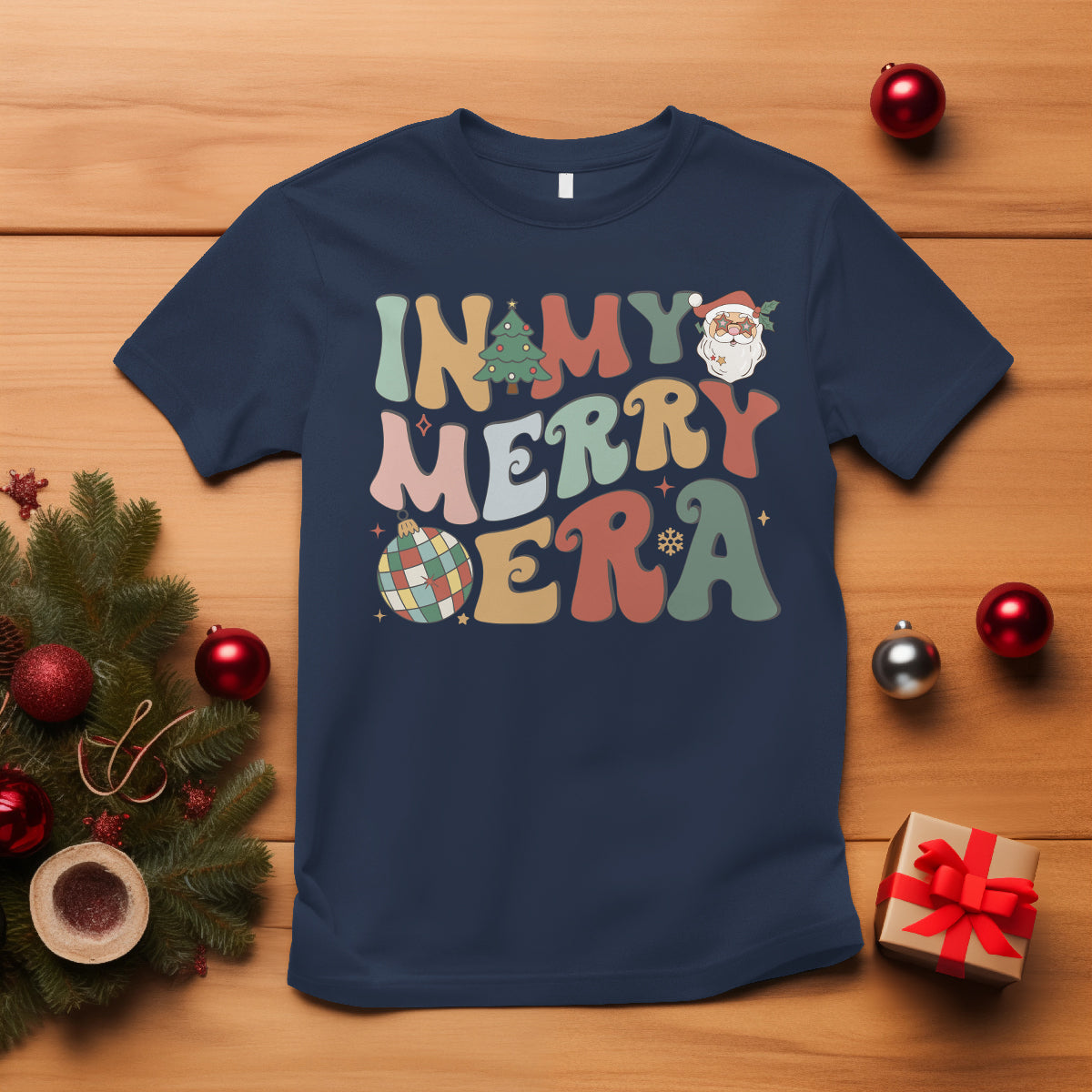in-my-merry-era-retro-groovy-christmas-santa-disco-ball-t-shirt