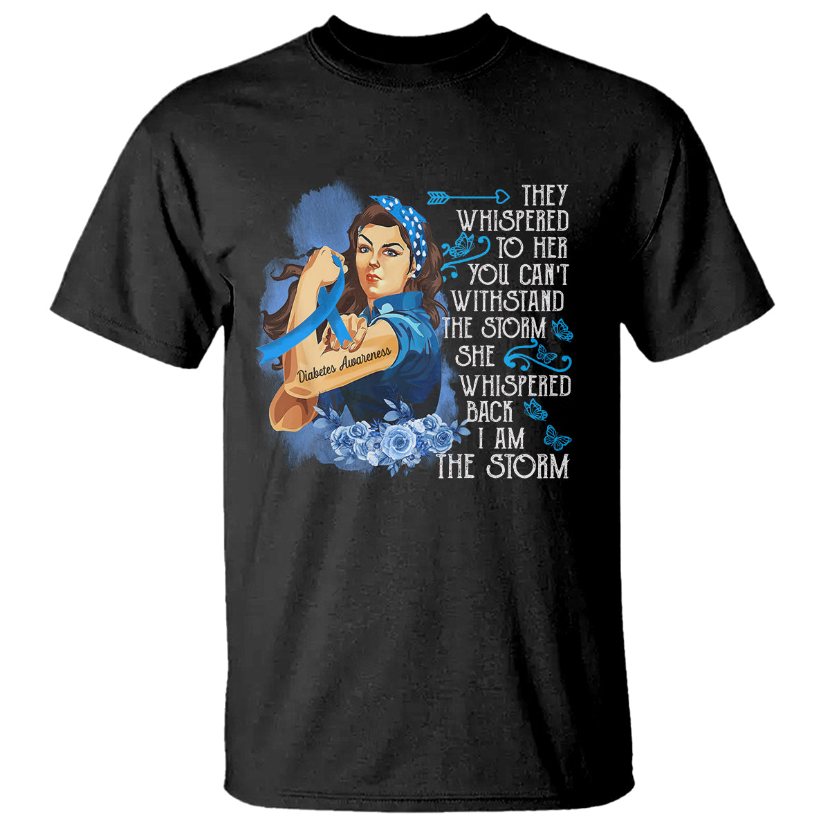 whispered-back-im-the-storm-diabetes-cancer-awareness-month-t-shirt
