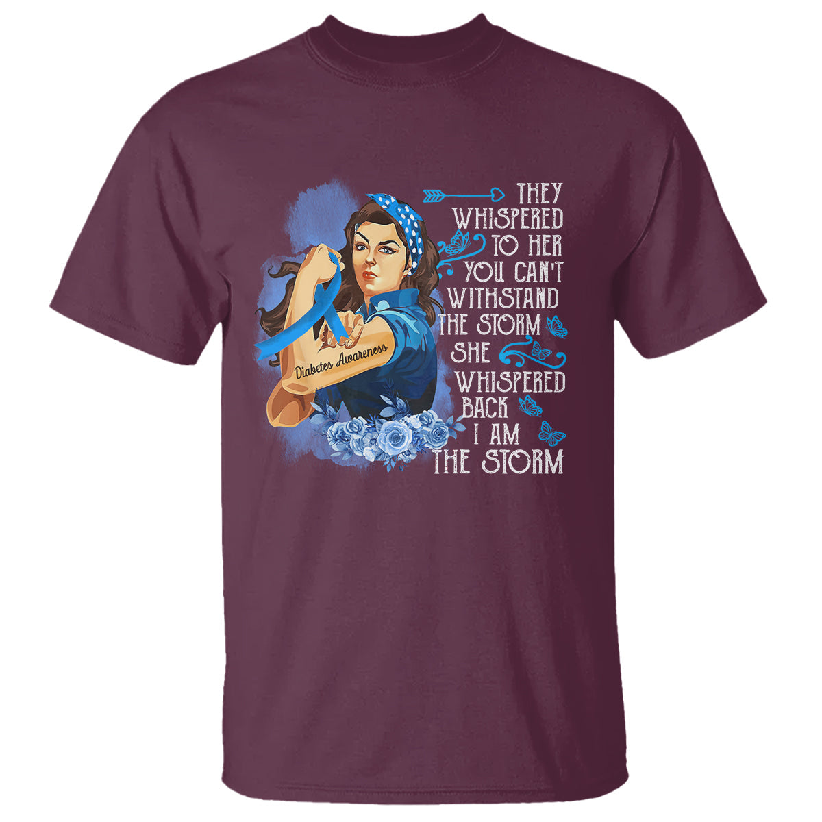 whispered-back-im-the-storm-diabetes-cancer-awareness-month-t-shirt
