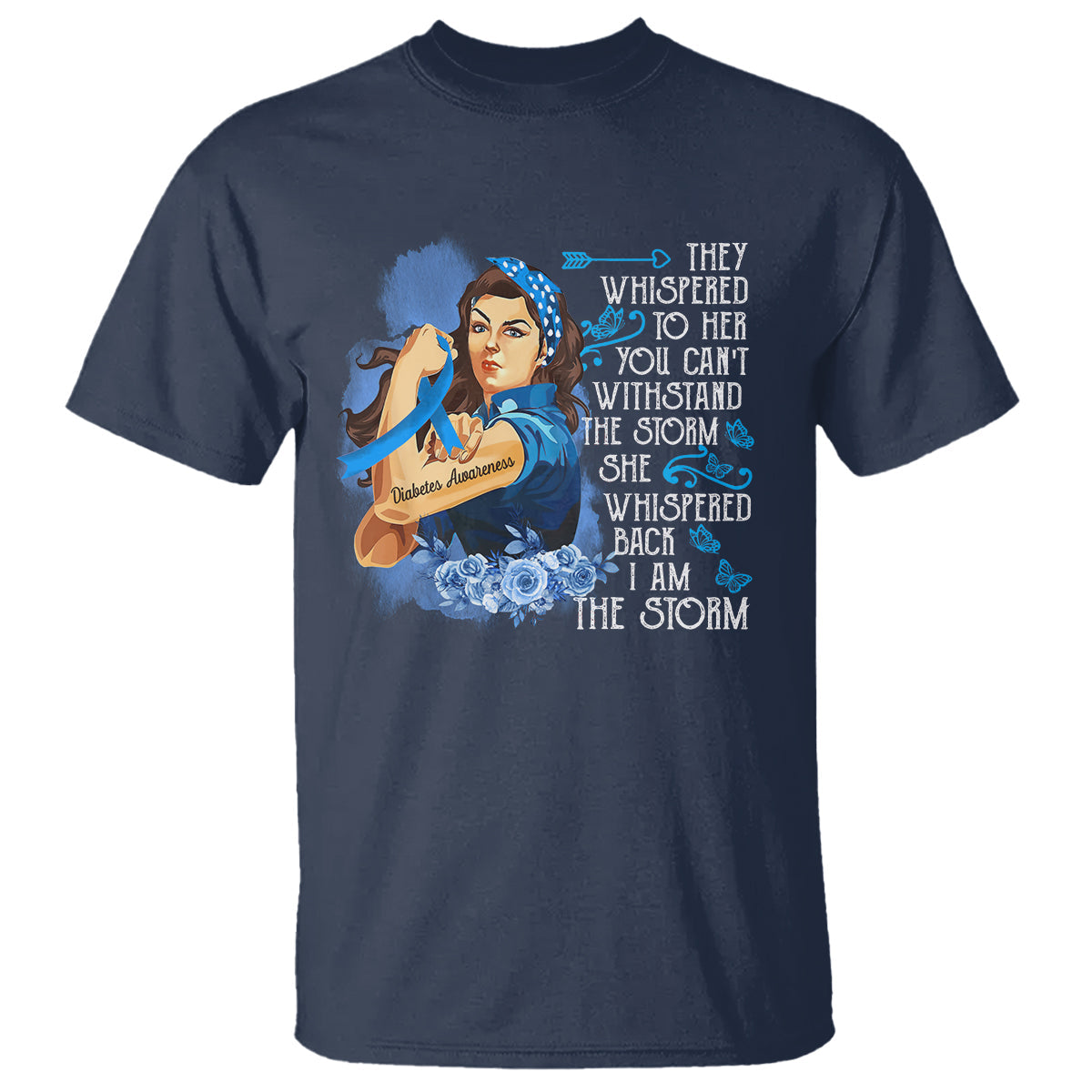 whispered-back-im-the-storm-diabetes-cancer-awareness-month-t-shirt