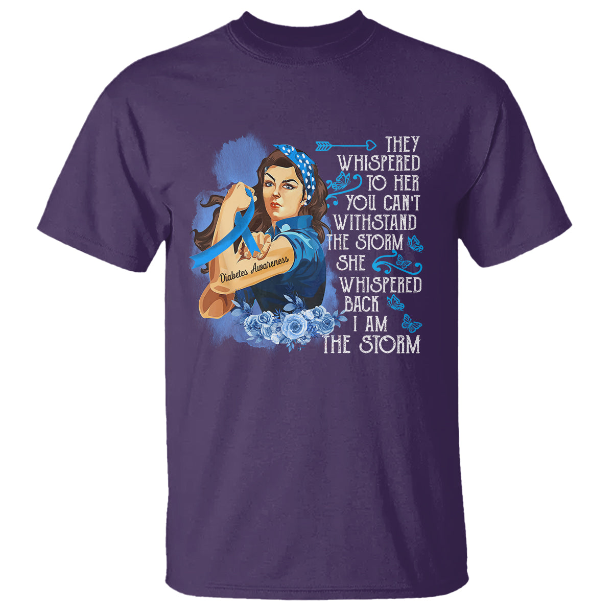 whispered-back-im-the-storm-diabetes-cancer-awareness-month-t-shirt
