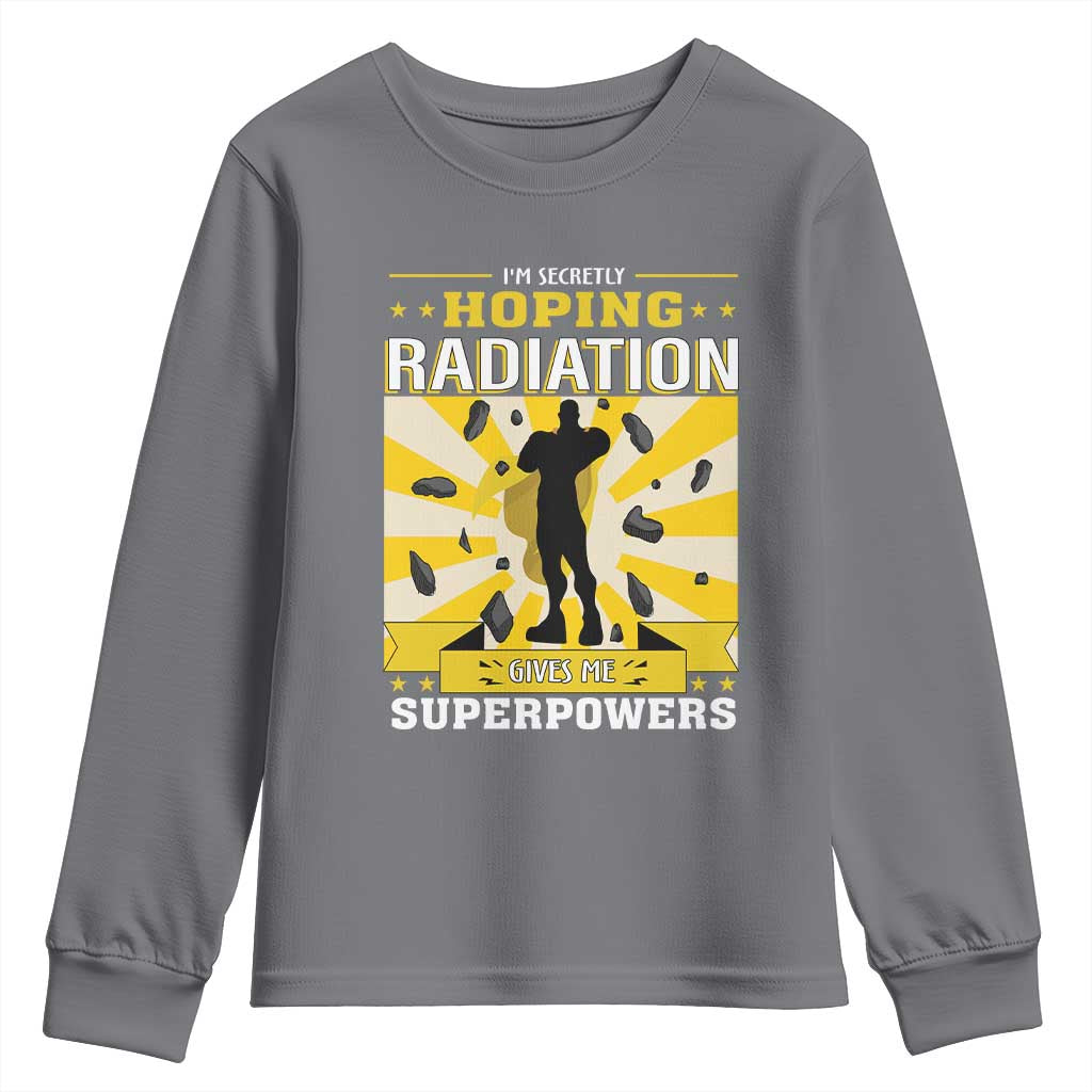 Chemotherapy Support Youth Sweatshirt Radiation Gives Me Superpowers