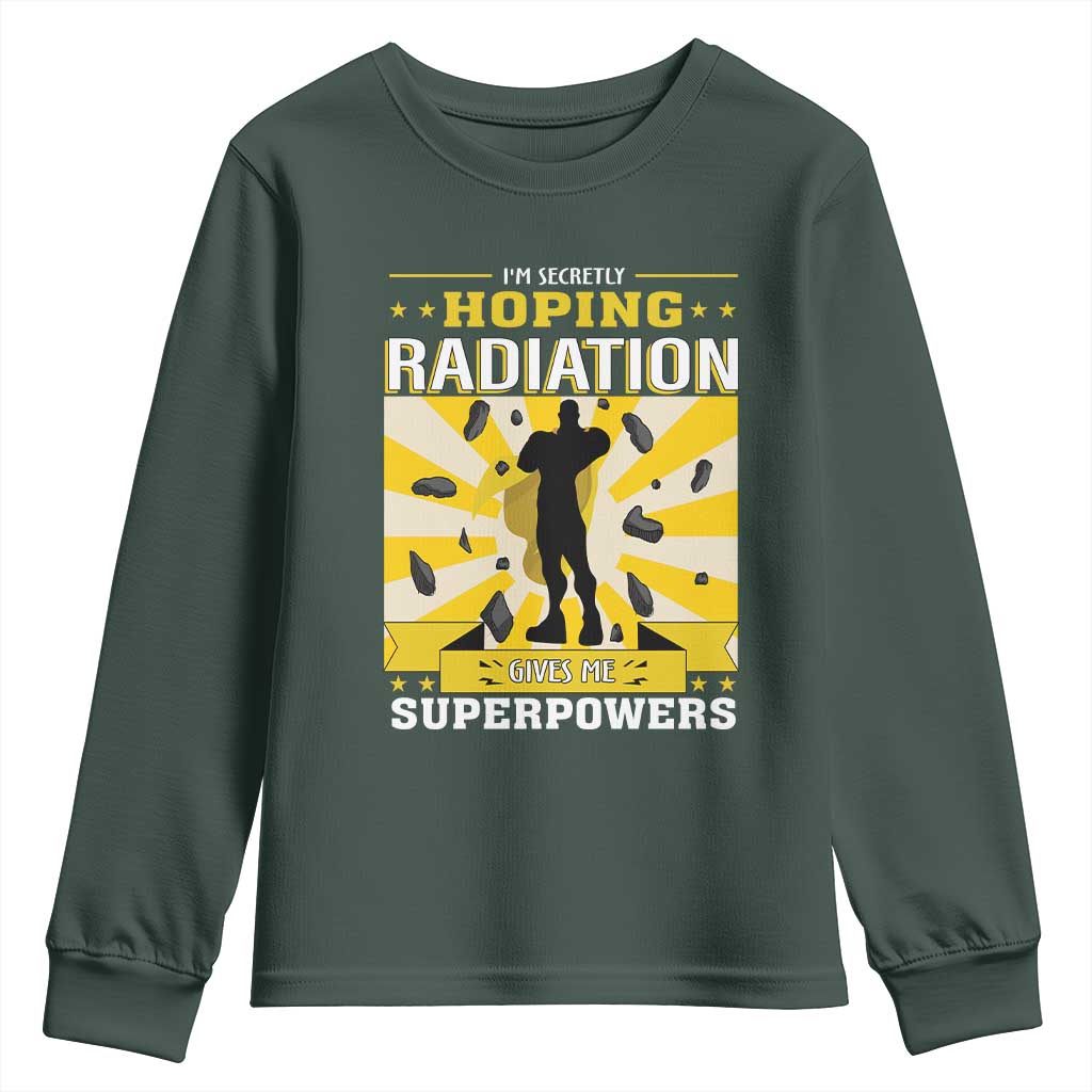 Chemotherapy Support Youth Sweatshirt Radiation Gives Me Superpowers