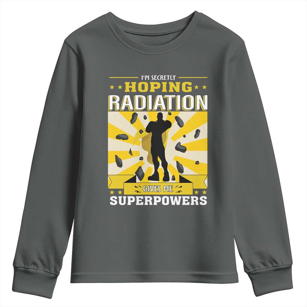 Chemotherapy Support Youth Sweatshirt Radiation Gives Me Superpowers