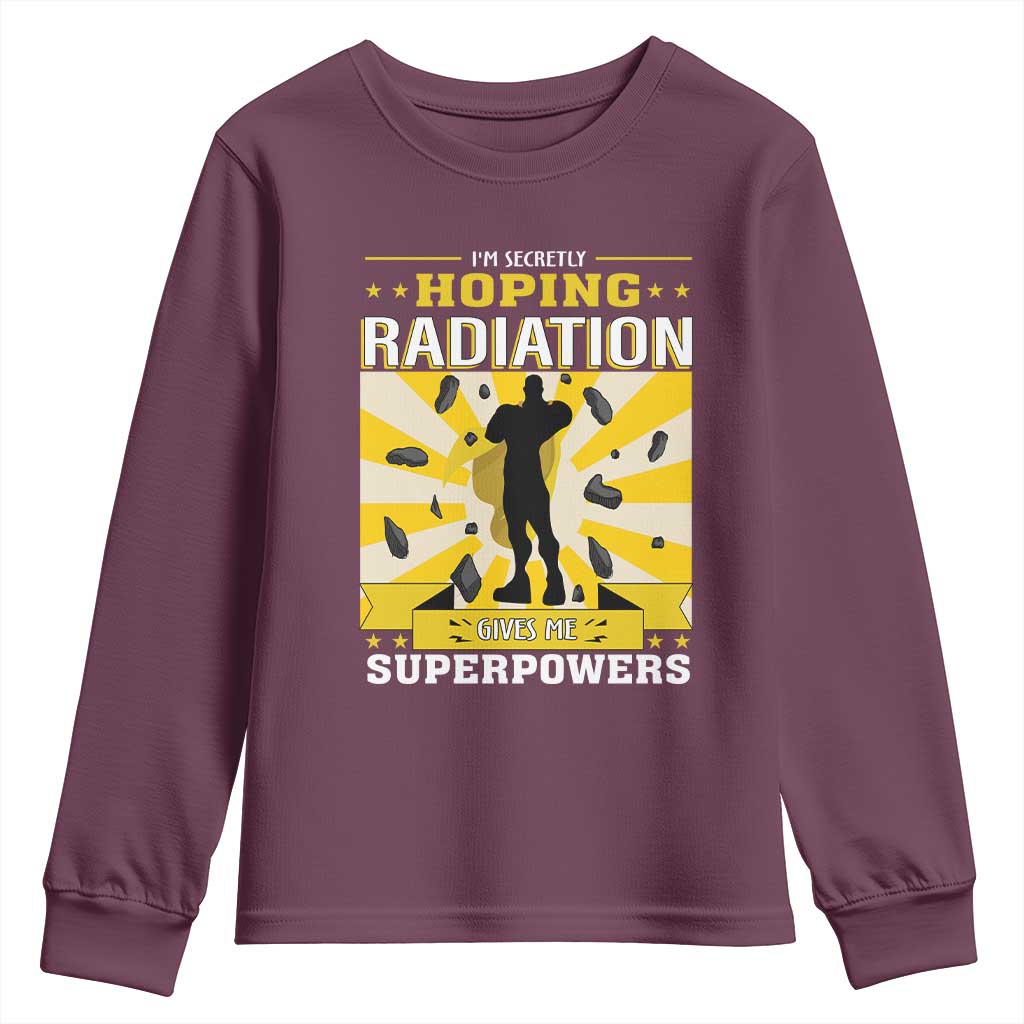 Chemotherapy Support Youth Sweatshirt Radiation Gives Me Superpowers