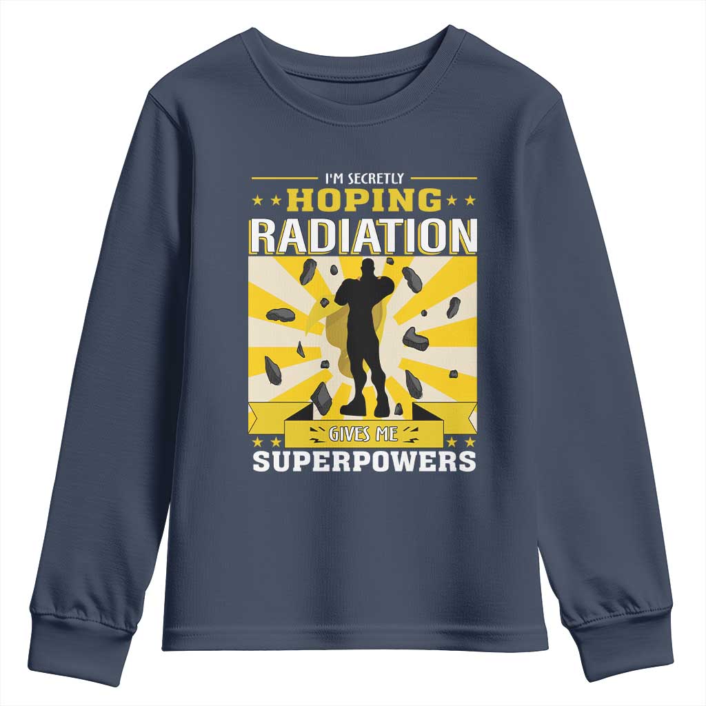 Chemotherapy Support Youth Sweatshirt Radiation Gives Me Superpowers