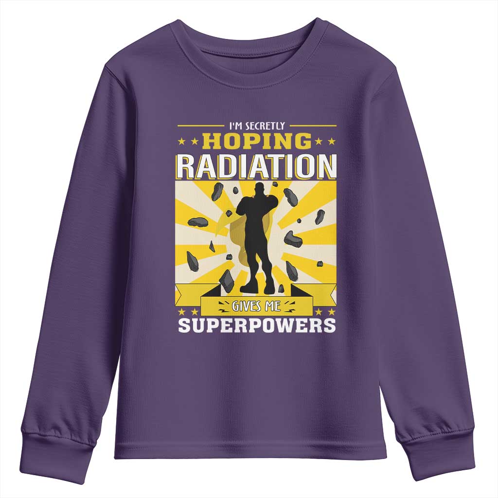 Chemotherapy Support Youth Sweatshirt Radiation Gives Me Superpowers