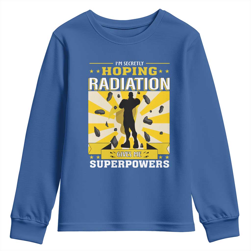Chemotherapy Support Youth Sweatshirt Radiation Gives Me Superpowers