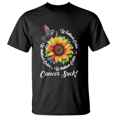 whatever-color-cancer-sucks-fight-cancer-rainbow-ribbons-sunflower-and-bird-t-shirt