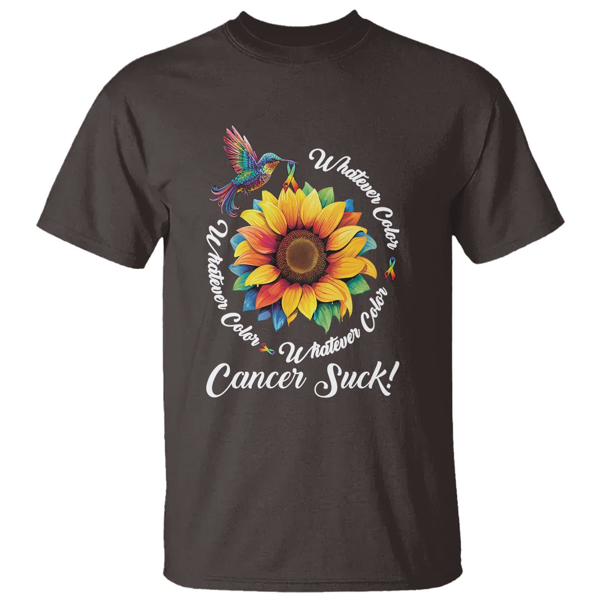 whatever-color-cancer-sucks-fight-cancer-rainbow-ribbons-sunflower-and-bird-t-shirt