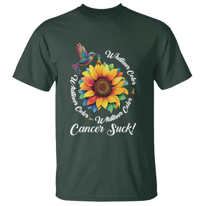 whatever-color-cancer-sucks-fight-cancer-rainbow-ribbons-sunflower-and-bird-t-shirt