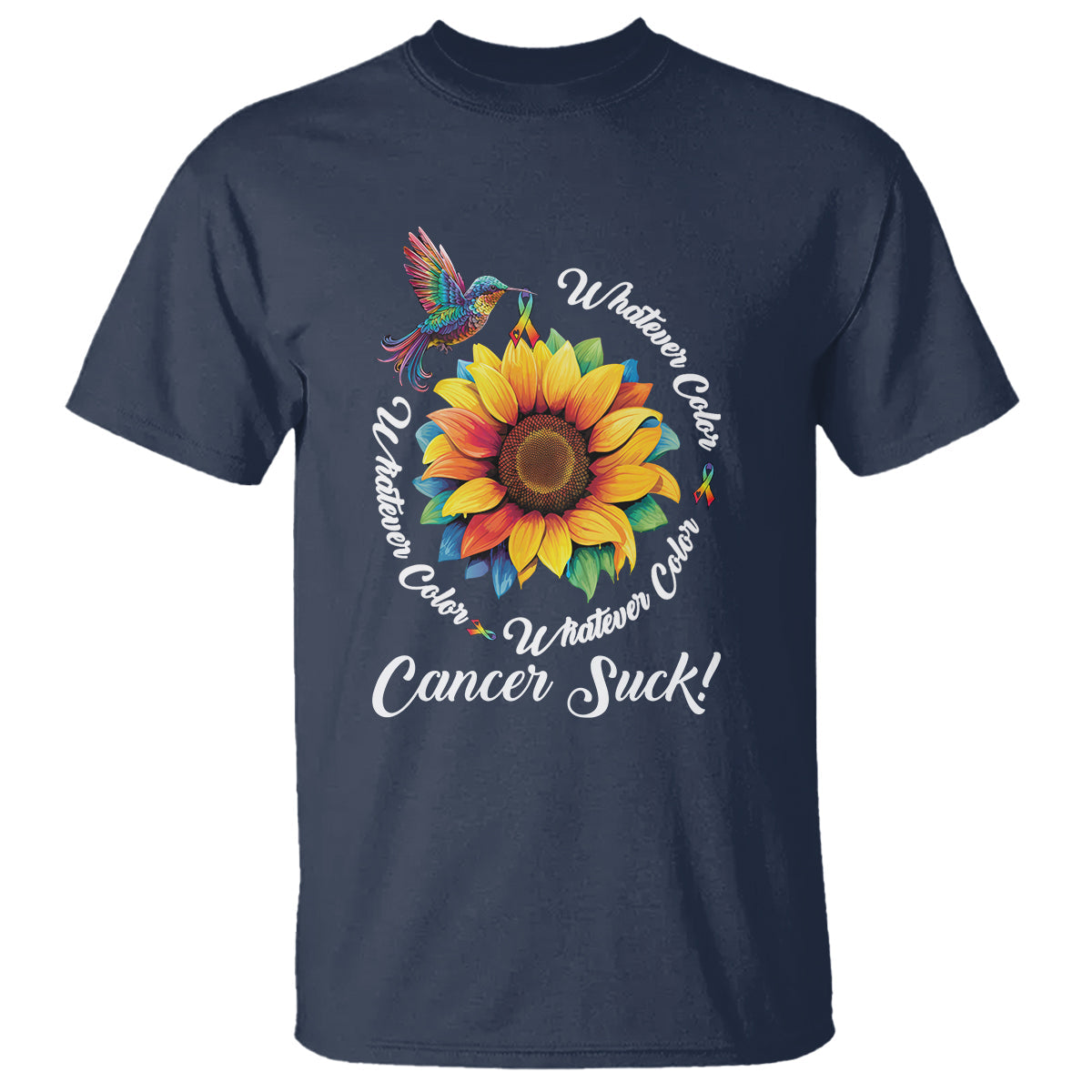 whatever-color-cancer-sucks-fight-cancer-rainbow-ribbons-sunflower-and-bird-t-shirt