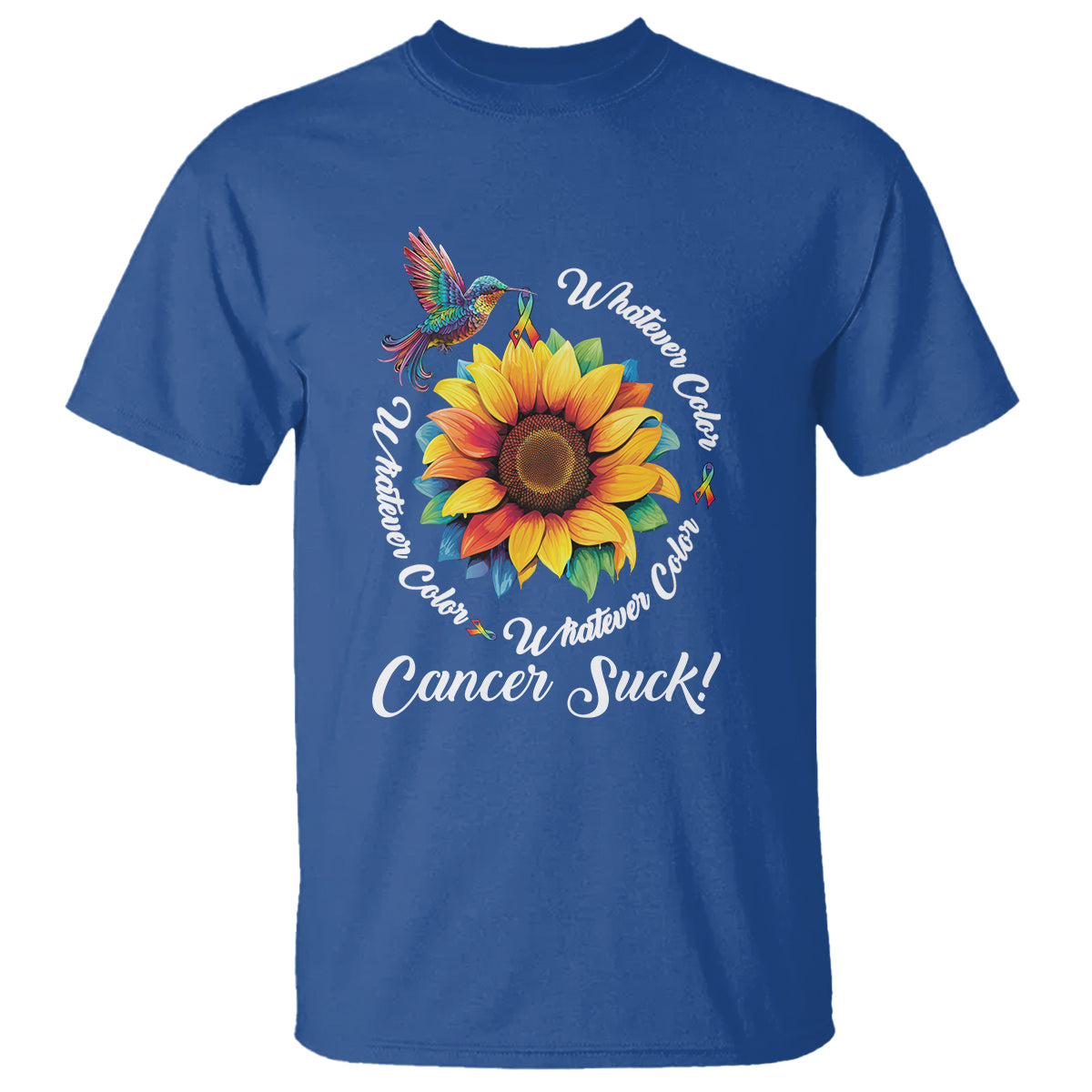 whatever-color-cancer-sucks-fight-cancer-rainbow-ribbons-sunflower-and-bird-t-shirt