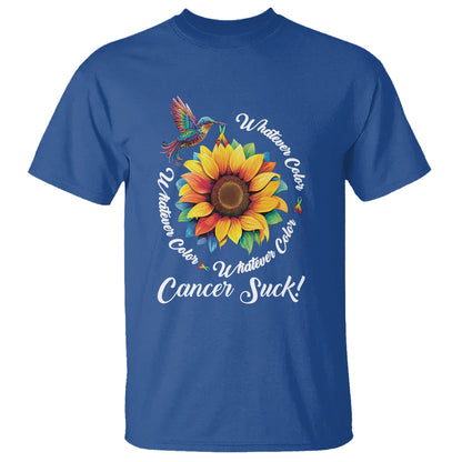 whatever-color-cancer-sucks-fight-cancer-rainbow-ribbons-sunflower-and-bird-t-shirt