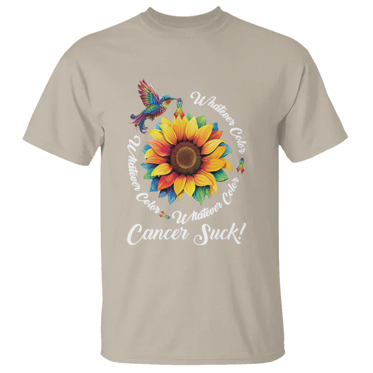 whatever-color-cancer-sucks-fight-cancer-rainbow-ribbons-sunflower-and-bird-t-shirt
