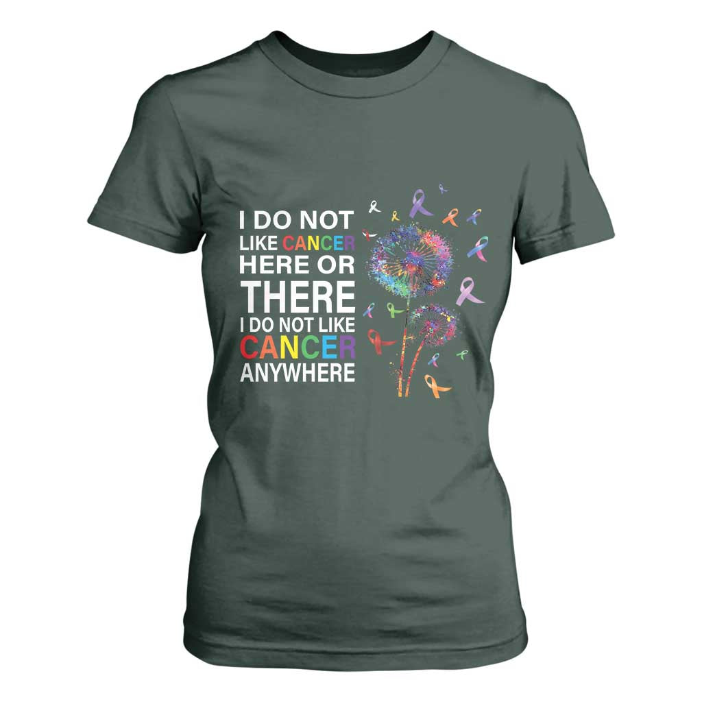 All Cancer T Shirt For Women I Do Not Like Cancer Here Or There Anywhere